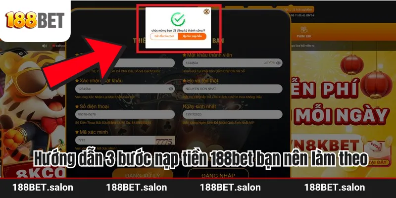 Hướng dẫn 3 bước nạp tiền 188bet bạn nên làm theo